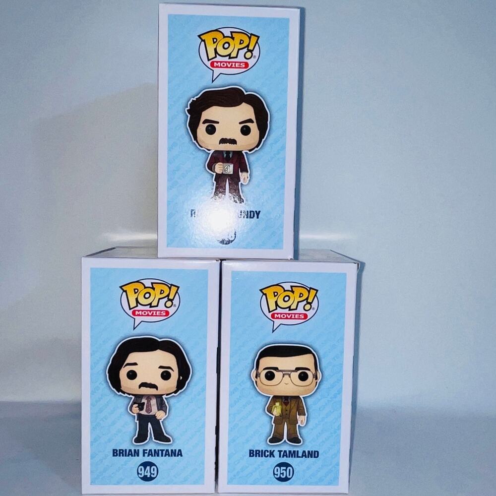 Funko Pop! Anchorman Set of‎ 3 - Ron Burgundy #947, Brian #949, Brick #950 - Picture 2 of 11